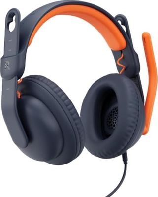 Logitech Zone Learn Bedrade headset met microfoon voor scholieren, comfortabele en verstelbare pasvorm voor kinderen, USB-C, voor Windows/MacOS/iPadOS/Android/mobiele apparaten - on-ear, blauw