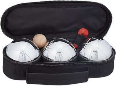 SPORTSIDE - Torba na 3 kule do petanki - Gra zręcznościowa na świeżym powietrzu - Gra w boule - Triplette - 040021 - Metal - Stal - 22 cm - Artykuł sportowy