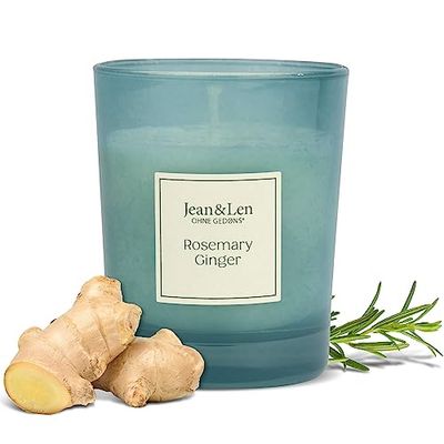 Jean & Len Rosemary & Ginger Scented Candle, Handmade, Vegan, 120g