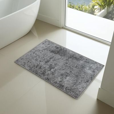 Comart - Tapis Océan de Salle de Bain - Rectangulaire 50 x 90 cm - Doux sous Les Pieds - Tapis antidérapant - Mince et Respirant - Lavable en Machine - Douche et Baignoire - Gris