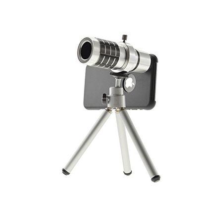 System-S - Teleobjetivo para iPhone 8 Plus (Zoom 12x, Gran Angular, microobjetivo, trípode)