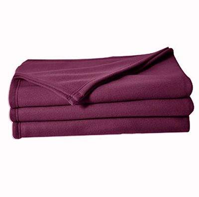 Poyet Motte poleco Fleece Blanket Polyester Plum, polyester, plum, 240x220 cm