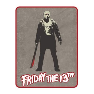 Franco Jason Horror Bedding Couvre-lit Super Doux en Micro Raschel pour Halloween Friday The 13th 116,8 x 152,4 cm (Produit sous Licence Officielle)