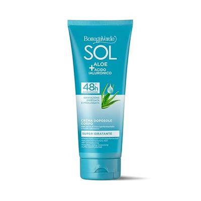 Bottega Verde - SOL Aloe e Acido Ialuronico, Crema Doposole Corpo con Acido Ialuronico e Aloe, 200ml, Idrata Fino a 48 Ore e Prolunga l'Abbronzatura