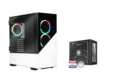 Enermax EnermaxK8 ARGB Midi Tower Case PC Gaming Snow White & Revolution D.F. 2 1050W Gold Alimentatore Bundle; K8WW-1050W