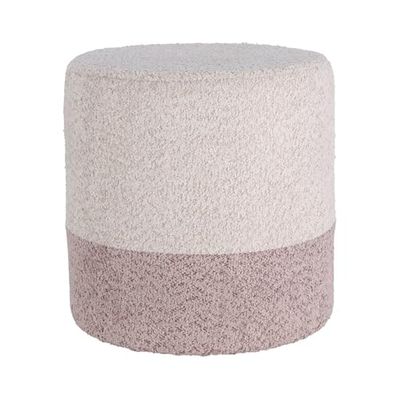 Well Home kruk Boucle Ø 35 cm, beige met lichtroze