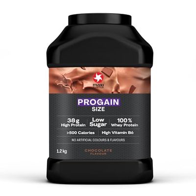 MaxiNutrition Progain | Whey Protein Powder Sports Supplement Shake for Size and Mass | Chocolate, 1.2kg - 10 Servings