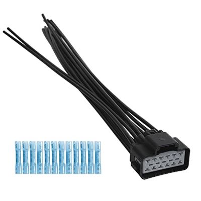 Anina WPT928 Heated/Cooled Seat Module Connector Compatible with Ford F150 F250 F350 Super Duty Mustang Fusion Chevy Tahoe Silverado Buick Allure Terraza 12 Leads Wire Harness 3U2Z-14S411-ZMB