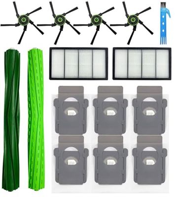 Theresa Hay Pièces de rechange pour iRobot Roomba S9+ S9 Plus (9550) S9(9150) Kit d'accessoires pour robot aspirateur 14 paquets 1 jeu de brosses roulettes, 2 filtres, 4 brosses latérales, 6 sacs à