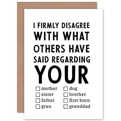Artery8 I Firmly Disagree Options Birthday Funny Weird Sealed Greeting Card Plus Envelope Blank inside