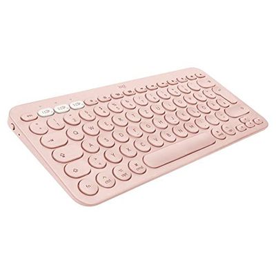 Logitech Tastiera Bluetooth K380 multi-dispositivo per Mac, facile commutazione tra un massimo di 3 dispositivi, chiavi a forbice, batteria 2 anni, MacOS/iOS/iPadOS, layout tedesco QWERTZ, rosa
