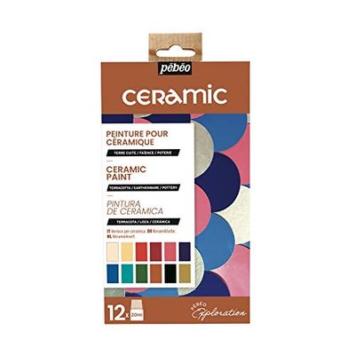 Pebeo 757451 Ceramic Explorer Set, Assorted, 12X20ML