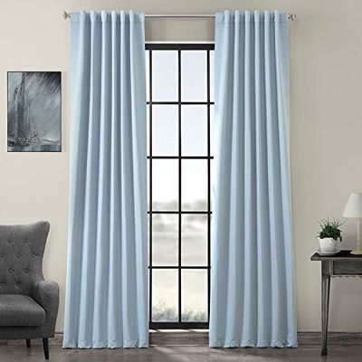 HPD Half Price Drapes BOCH-134308-84 BOCH-134308-84-Tenda Oscurante per Stanza, 1 Pannello, Colore Satinato, Misto Poliestere, Blu Smerigliato, W 50" x L 84" (1 Panels)