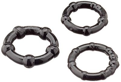 Zahara Lot de 3 Anneaux Noirs, Standard