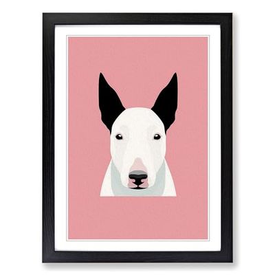 English Bull Terrier Minimalism No.2 Framed Wall Art Print, Ready to Hang Picture for Living Room Bedroom Home Office, Black A2 (48 x 66 cm)