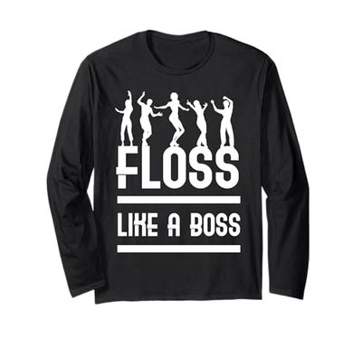 Floss Like a Boss - Filo interdentale divertente per ballerini, unisex, bambini Maglia a Manica