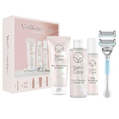 Venus Satin Care Maquinilla + 2 Recambios + Gel + Exfoliante + Sérum