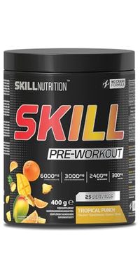 Skill Nutrition Pre-Workout Tropical Punch - No-Crash Formula with Extended-Release Caffeine | Xtenergy®, TheaGreen™, Vitacholine®, Astragin® | Vegan, Halal | B-Vitamins, Citrulline, Beta-Alanine