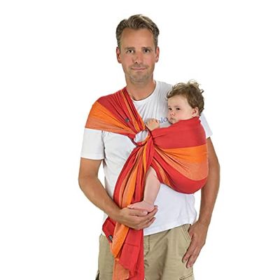 Hoppediz Ring-Sling, Porte-bébé pour les Nouveau-nés et Bébés, Écharpe de portage avec deux anneaux en aluminium, 0-36 mois, 3-20 kg, Delhi