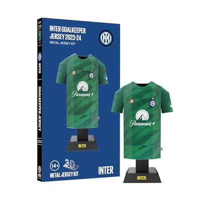 Inter Maglia Maillot Home Jersey 2023-2024 Miniature en Aluminium à Assembler Adulte Unisexe, Vert Gardien de But, Miniatura