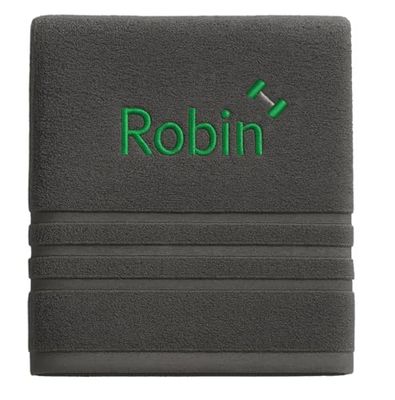 Asciugamano personalizzato con nome Nome sportivo splendidamente ricamato Asciugamano da bagno Asciugamano in cotone 100% personalizzato con nome (140 x 70 cm, Fitness 2)