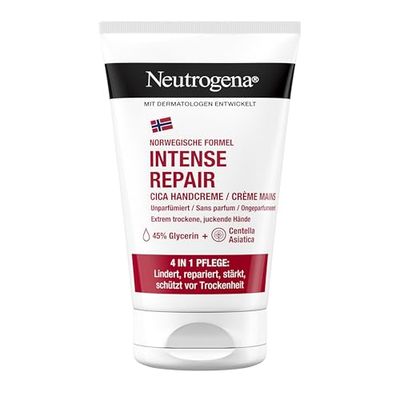 Neutrogena Intense Repair CICA handkräm, oparfymerad handkräm för mycket torra händer med 45% glycerin och Centella Asiatica, närande fuktkräm för extremt torra, kliande händer (50 ml)