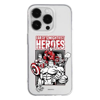 ERT GROUP mobile phone case for Apple Iphone 14 PRO original and officially Licensed Marvel pattern Avengers 005 optimally adapted to the shape of the mobile phone, partially transparent