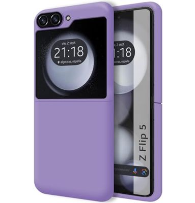 Tumundosmartphone Custodia in silicone liquido ultra morbido per Samsung Galaxy Z Flip 5 5G colore viola
