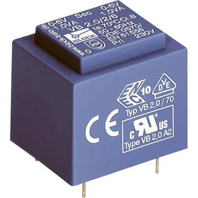 Block VB 1,5/2/6 PCB-transformator 1 x 230 V 2 x 6 V/AC 1,50 VA 250 mA