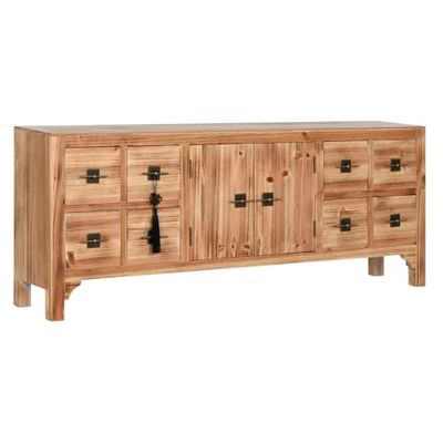 Home ESPRIT TV Board Naturlig Svart Trä MDF 130 x 24 x 51 cm
