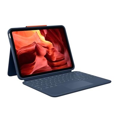 Logitech Rugged Combo 4 Touch per iPad (10a generazione) Custodia protettiva con Smart Connector e tastiera resistente a prova di versamento - AZERTY