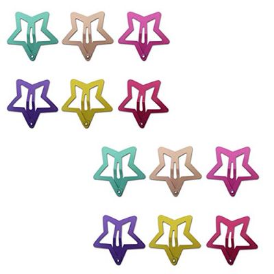 Lot de 12 pinces à cheveux en forme d'étoile 6 couleurs antidérapantes en métal pour bébé fille enfant femme