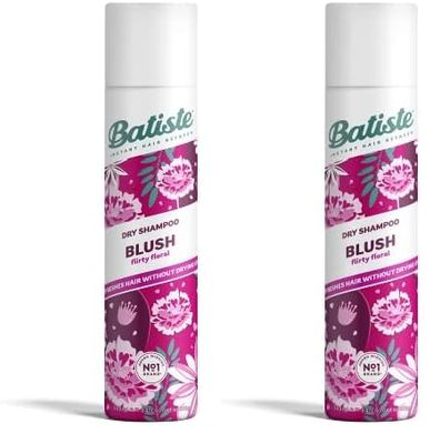 Batiste Dry Shampoo in Blush 350ml, Floral & flirty Fragrance, No Rinse Spray to Refresh Hair in Between Washes (Pack of 2)