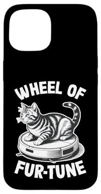 Wheel Of Fur-Tune Cat On Robot Vacuum Cleaner Cat Case for iPhone 15