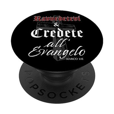 Arrepentirse y creer en el Evangelio – Marcos 1:15 Jesús Fe Italiano PopSockets PopGrip Adhesivo