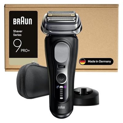 Braun Series 9 PRO+ Electric Shaver, 5+1 Ultra Thin Precision Blades, Pro SensoAdapt, Up to 60 min, Charging Stand, Wet & Dry Razor for Men, 9610SI, Black