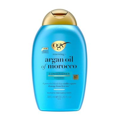 OGX Argan Oil of Morocco balsamo (385 ml), rigenerante ripara i danni dei capelli visibili già dopo la prima applicazione, balsamo per capelli con olio di argan per capelli danneggiati