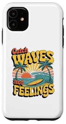Catch Wave Not Feelings Groovy Summer Vibes Case for iPhone 11