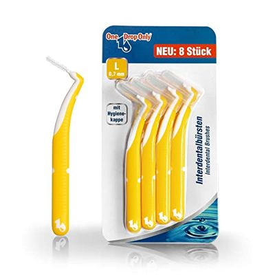 One Drop Only® - Brosses interdentaires en Jaune, Nettoyage en profondeur des dents, Hygiène bucco-dentaire, 8 brosses, Taille L, Manuel