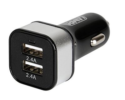 Lampa 38871 Doble Toma USB 4800 mAh con Carga rápida Universal, 12/24 V