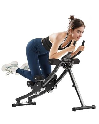 VEVOR Buikspiertrainer, buiktrainer, buiktrainer voor fitnessstudio, buiktrainer, 200 kg gewichtscapaciteit, buikspiertrainer voor krachttraining, inklapbaar verstelbaar fitnessapparaat