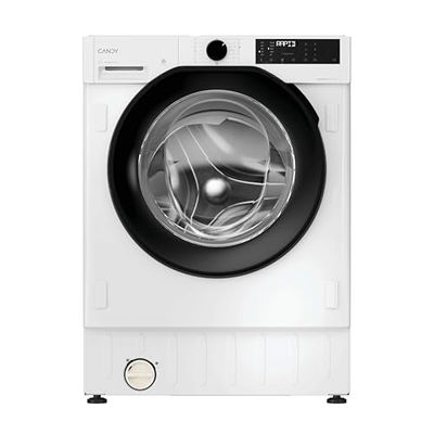 Candy ProWash and Dry 400 Integrated Washer Dryer, 9 Kg Wash plus 6 Kg Dry, Combined Cycle Class D, 1400 RPM, hOn App Connectivity, 7 Rapid Cycles, White and Black, 60x53x82 cm - BC4S496M6DB8-80