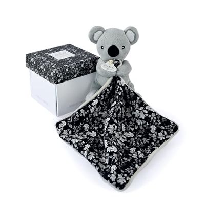 Doudou et Compagnie - Boh'aime - Pantin Koala avec Doudou- Gris - 12cm - Cadeau Naissance - Jolie boîte Cadeau - DC4015