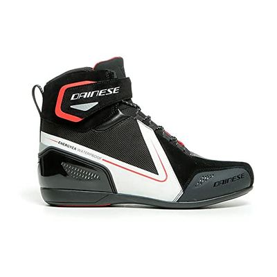 Dainese Homme Energyca D-WP Shoes Botte de Motard, Noir/Blanc/Rouge Lave, 45 EU