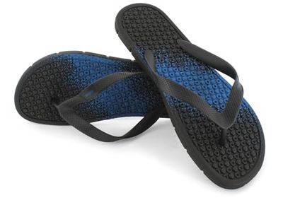 SEAC Samoa Teenslippers van rubber met voetmassage voor zee, zwembad, strand en boot, uniseks, volwassenen, Zwart Blauw, 36/37 EU