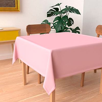 Soleil d'ocre, Toalha de mesa quadrada anti-manchas 180 x 180 cm ALIX rosa