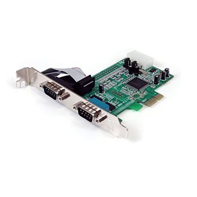 StarTech.com Cartão PCI Express adaptador série RS232 DB9 de 2 portas UART16550 - substituído por PEX2S953