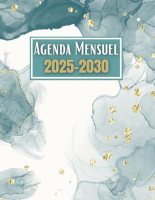 Agenda Mensuel 2025-2030 six ans: Planificateur Mensuel 72 Mois, Du 1 janvier 2025 jusqu'a le 31 Décember 2030, |Théme: Simple