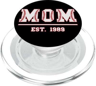 Béisbol Mamá Desde 1989 Cumpleaños Día de la Madre Vintage PopSockets PopGrip para MagSafe