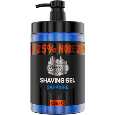 The Shave Factory Shaving Gel with 25% More Free - Moisturizing Effect Fresh Active Product for Professional Barbers/Hairdressers and Traditional Shaving Enthusiasts